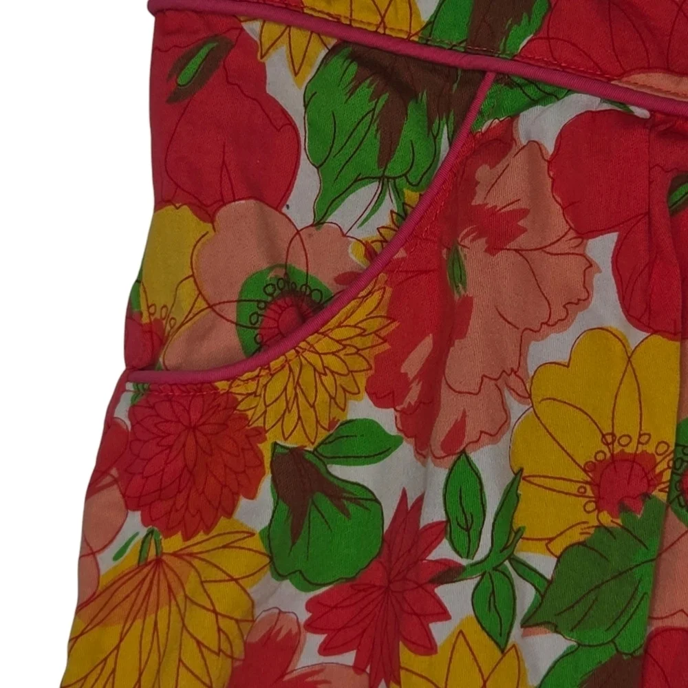 Tulle Womens Vibrant Colorful Floral Print Twee Swing Skirt Size Large - Picture 3 of 6